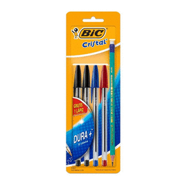 BOLIGRAFO PUNTO MEDIO SURTIDO BASICO 4 PIEZAS DURA MAS BLISTER BIC