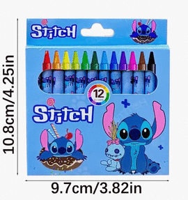 DISNEY SET DE 12 CRAYONES DE CERA STITCH