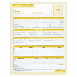 HOJA DE SOLICITUD DE EMPLEO CARTA
