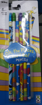PENCILS OH THE PLACES YOU'LL GO PACK 6
