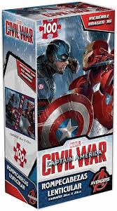 TORRE CAPITAN AMERICA ROMPECABEZAS LENTICULAR 100 PZAS