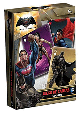 JUEGO DE CARTAS BATMAN VS SUPERMAN 54 CARTAS PLASTIFICADAS CAJA DE CARTON