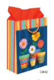 BOLSA DE REGALO DAMA CHICA MACETAS Y FLORES. DA42