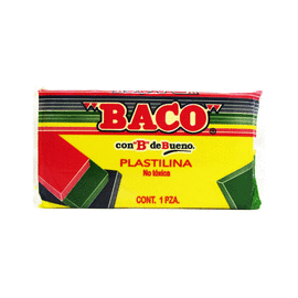 PLASTILINA MARQUETA AMARILLO 180 GRS BACO