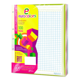HOJAS PARA CARPETA CARTA 100H CUADRO GRANDE ARCOIRIS