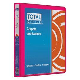 CARPETA DE ARGOLLA VINIL CARTA ROSA NEÓN TOTAL OFFICE