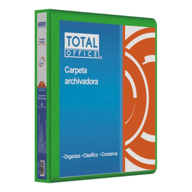 CARPETA DE ARGOLLA VINIL CARTA VERDE NEÓN TOTAL OFFICE