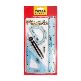 JUEGO GEOMETRIA FLEXIBLE C/COMPAS PRECISION C/6.  BLISTER TS-G6FLEX