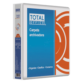 CARPETA DE ARGOLLA VINIL 1 1/2 O CARTA BLANCA TOTAL OFFICE