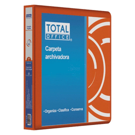 CARPETA DE ARGOLLA VINIL CARTA NARANJA NEÓN TOTAL OFFICE