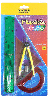 JUEGO GEOMETRIA FLEXIBLE COLORES C/6. TS-G6 FCLR