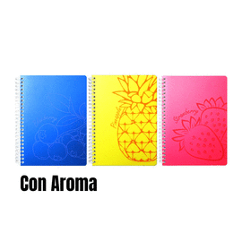LIBRETA DE APUNTES DOBLE ARILLO FRUTAS CON AROMA RAYA
