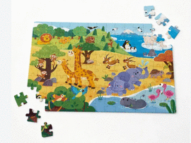 ROMPECABEZAS C/96 PIEZAS ANIMALES VARIOS DISEÑOS
