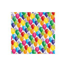 PAPEL DE REGALO GLOBOS DE COLORES FONDO BLANCO