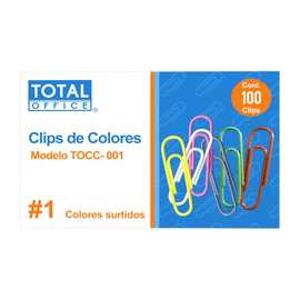 CLIP #1 DE COLORES C/100 PIEZAS
