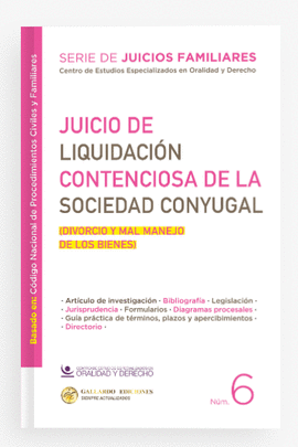 JUICIO DE LIQUIDACIÓN CONTENCIOSA DE LA SOCIEDAD CONYUGAL (DIVORCIO Y MAL MANEJO DE LOS BIENES) N.6 2026