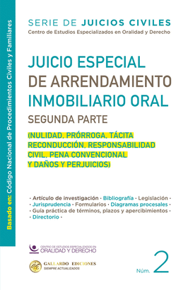 JUICIO ESPECIAL DE ARRENDAMIENTO INMOBILIARIO ORAL SEGUNDA PARTE N.2. 2025