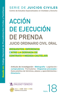 ACCIÓN DE EJECUCIÓN DE PRENDA. JUICIO ORDINARIO CIVIL ORAL N°18