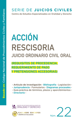 ACCIÓN RESCISORIA. JUICIO ORDINARIO CIVIL N°22
