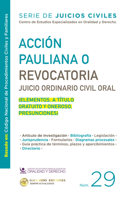 ACCIÓN PAULIANA O REVOCATORIA. JUICIO ORDINARIO CIVIL N°29