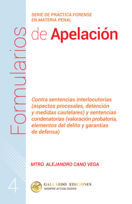 FORMULARIOS DE APELACIÓN. NÚM. 4. 1.ª ED. 2026