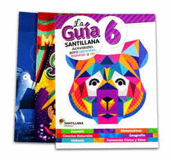 PACK GUIA 6 SANTILLANA POCAS PALABRAS+MATEMATICAS GENIALES +ALAS DE PAPEL