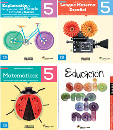 PACK LENGUA MATE ESPAÑOL, MATEMÁTICAS, EXPLO MUNDO. SOCIOEMOCIONAL 5 ESPACIOS CREATIVOS