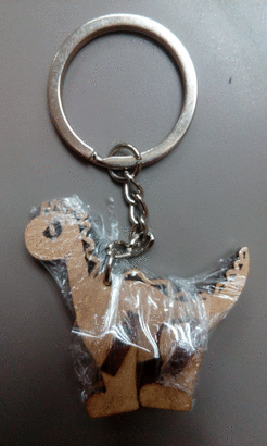 LLAVERO DINOSAURIO MADERA