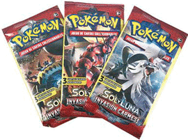SOBRES DE 3 CARTAS POKÉMON SOL Y LUNA INVASIÓN CARMESÍ (C/U)