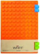 WAFF COMBO CUADERNO MEDIUM+70 CUBOS DE LETRAS NARANJA