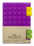 WAFF COMBO CUADERNO MEDIUM+70 CUBOS DE LETRAS MORADA