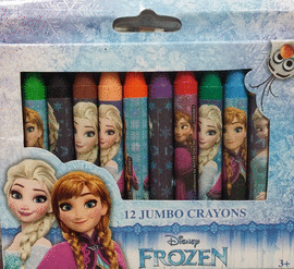 DISNEY FROZEN 12 JUMBO CRAYONS