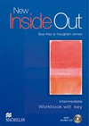 NEW INSIDE OUT WBK INTERNEDIATE WHIT KEY WITH AUDIO CD