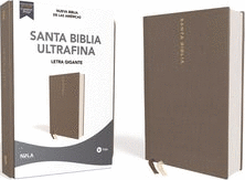 NBLA SANTA BIBLIA ULTRAFINA, LETRA GIGANTE, TAPA DURA/TELA, GRIS, EDICIÓN LETRA ROJA