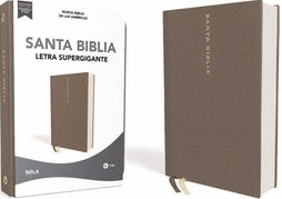 NBLA SANTA BIBLIA, LETRA SUPERGIGANTE, TAPA DURA/TELA, GRIS, EDICIÓN LETRA ROJA