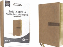 NBLA SANTA BIBLIA, LETRA GRANDE, TAMAÑO COMPACTO, LEATHERSOFT, BEIGE, EDICIÓN LETRA ROJA