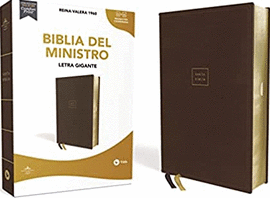 REINA VALERA 1960 SANTA BIBLIA DEL MINISTRO, LETRA GIGANTE, LEATHERSOFT, CAFÉ, INTERIOR A DOS COLORES