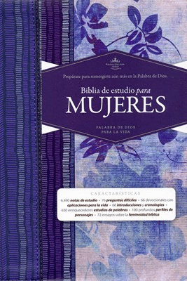 BIBLIA DE ESTUDIO PARA MUJERES, AZUL FLOREADO TELA