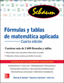 FORMULAS Y TABLAS DE MATEMATICAS APLICADAS 4TA EDIC