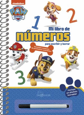 PAW PATROL MI LIBRO DE NÚMEROS PARA ESCRIBIR Y BORRAR