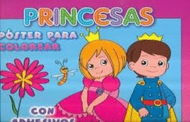 PRINCESAS POSTER PARA COLOREAR CON ADHESIVOS