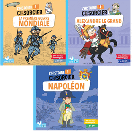 PACK 3 L'HISTOIRE C'EST PAS SORCIER:  LA PREMIÈRE GUERRE MONDIALE, ALEXANDRE LE GRAND, NAPOLÉON