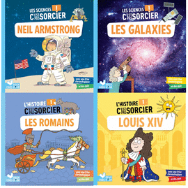 PACK 4 L'HISTOIRE C'EST PAS SORCIER:NEIL ARMSTRONG, LOUIS XIV, LES GALAXIES, LES ROMAINS