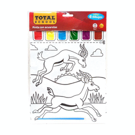 SET DIBUJO PARA COLOREAR CON 6 ACUARELAS