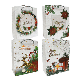 BOLSA DE REGALO NAV. MERRY CHRISTMAS VARIOS MODELOS 23X18X10CM