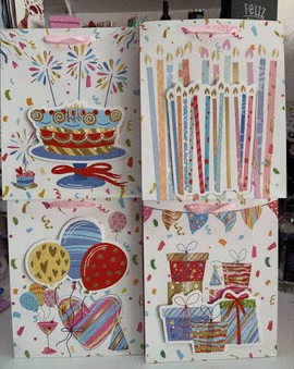 BOLSAS DE REGALO HAPPY BIRTHDAY 32 X 26 X 10 CM