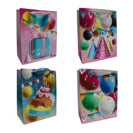 BOLSAS DE REGALO GLOBOS 23.5 X 19.5 X 8 CM VARIOS MODELOS