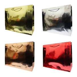 BOLSA DE REGALO VARIOS COLORES METÁLICOS 32 X 25.5 X 11 CM 1 PIEZA